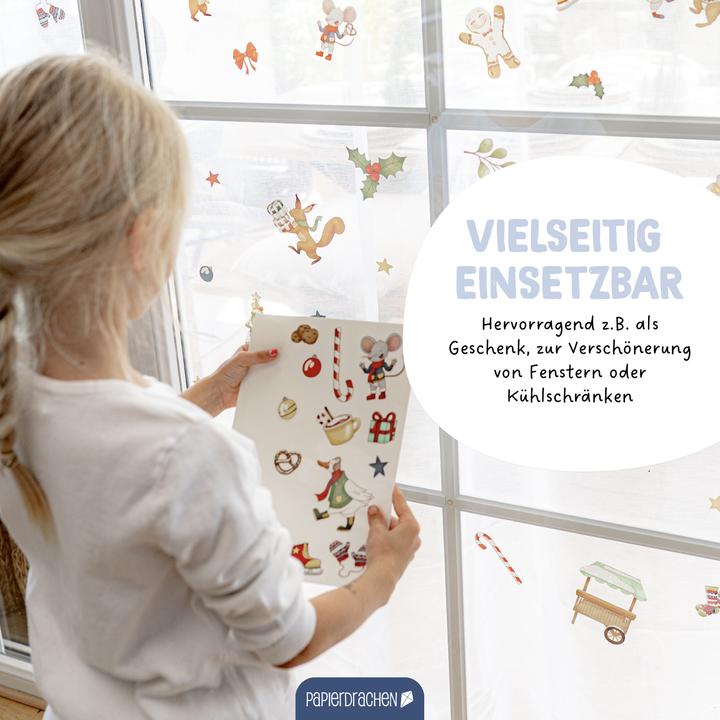 Immagine prodotto Papierdrachen Adesivo per finestra animali invernali
