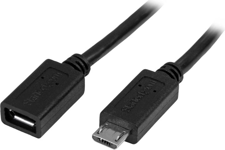 Image du produit StarTech Câble d'extension micro USB - homme/femme (0.50 m, USB 2.0)