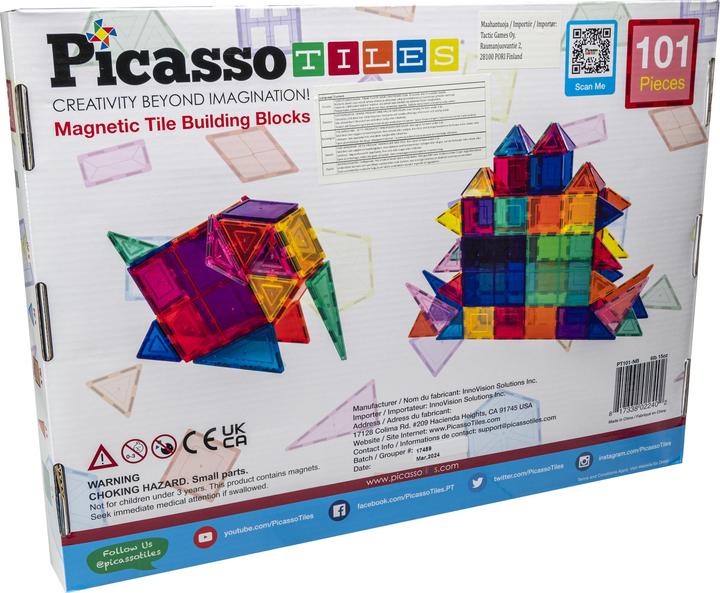 Tactic Picasso Tiles - 3-D Magnetic Building Set