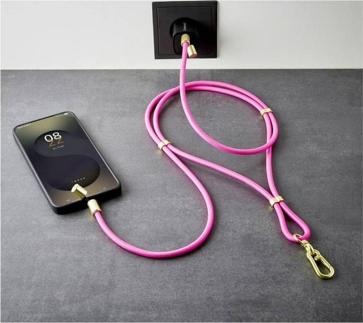 Produktbild Intenso Handykette als Lade- + Datenkabel USB-C bis 1,65m neon pink (1.65 m, USB 2.0, 60 W)