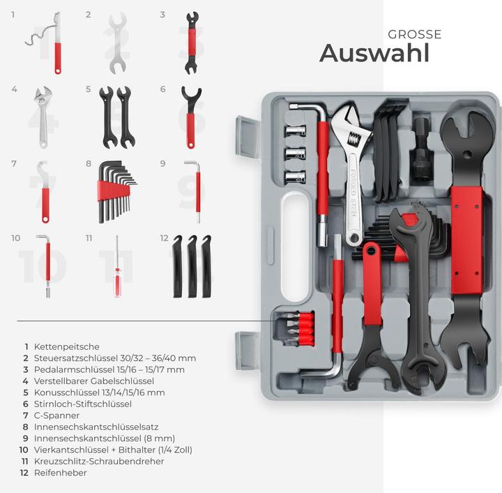 Actual product image tectake bike tool kit tool set bike tools bicycle tool kit cycle tool kit (1 Piece)