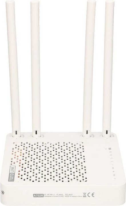 Actual product image Totolink A702R AC1200 WIRELESS DUAL BAND ROUTER wireless router Fast Ethernet Dual-band ( / ) White