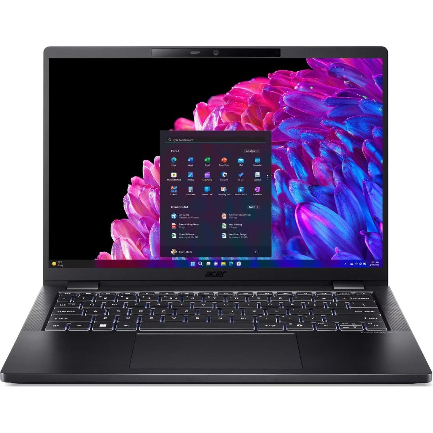 Acer TravelMate P6 (14", Intel Core Ultra 5 125H, 16.38 GB, 512 GB, DE), Notebook, Schwarz