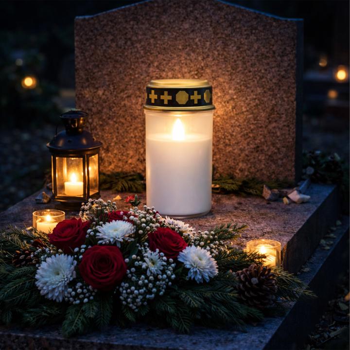 Actual product image Relaxdays 4x LED grave light