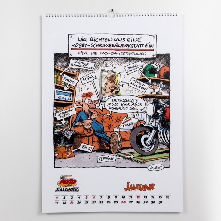 Actual product image MOTOmania Calendar 2025: monthly calendar for the wall in large format (German)