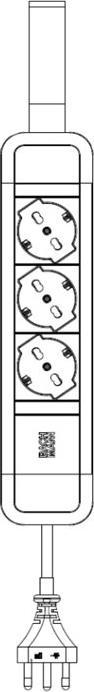 Produktbild Bachmann BACH Steckdosenleiste (3x, CEE 7/3, CEI 23, 2 m)