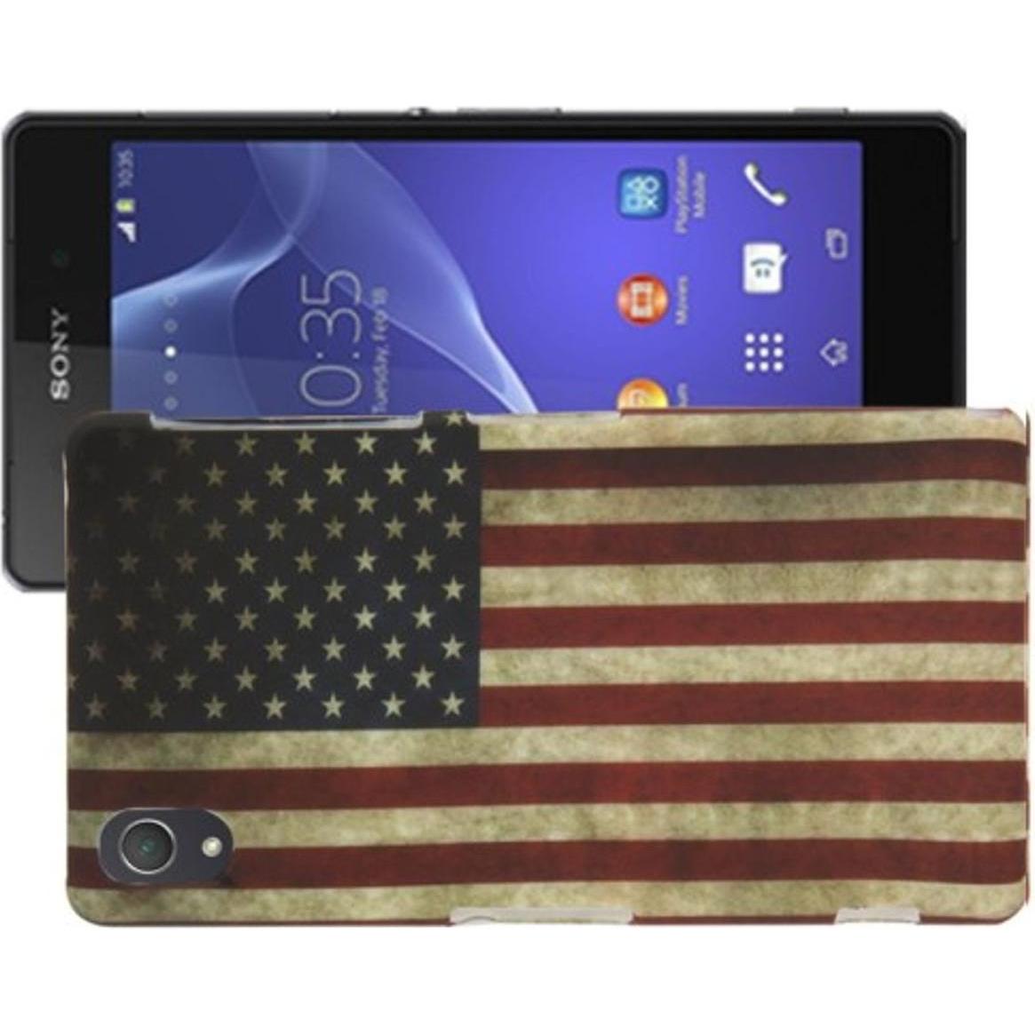 König Design Hülle Retro Flagge TPU Tasche für Sony Xperia Z2 L50w (Sony Xperia Z2), Smartphone Hülle, Mehrfarbig