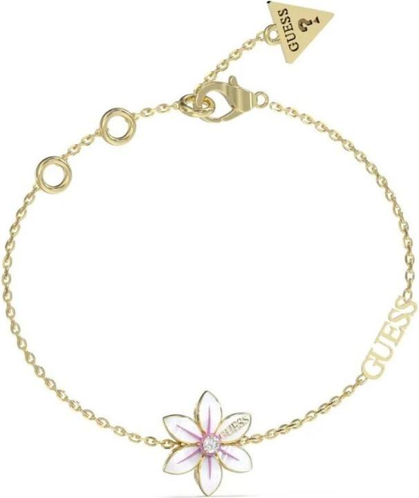 Produktbild Guess Beautiful Gold Plated White Lotus Flower Bracelet JUBB04134JWYGWH - Length: 18.5 cm (18.50 cm)