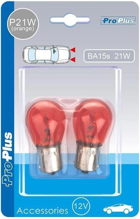 ProPlus Autolampe 12V 21W BA15s orange 2 Stück im Blister