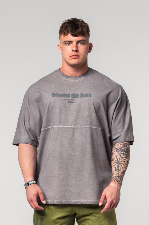 Actual product image Nebbia Washed-off oversized T-shirt No Shortcuts 369 - light grey (M)