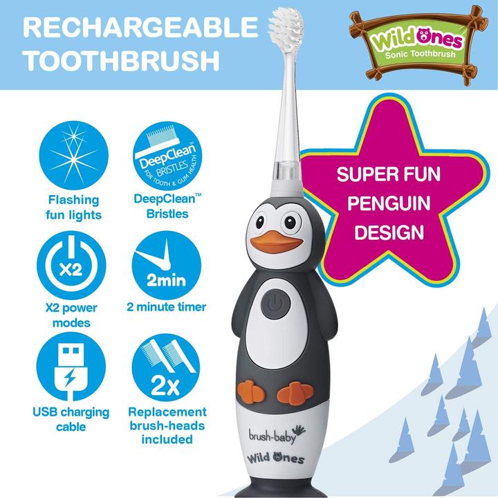 Produktbild Brush-Baby WildOnes Pinguin (Schallzahnbürste)