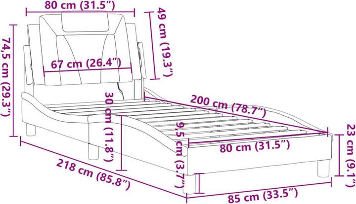 Produktbild vidaXL Bettgestell (80 x 200 cm)