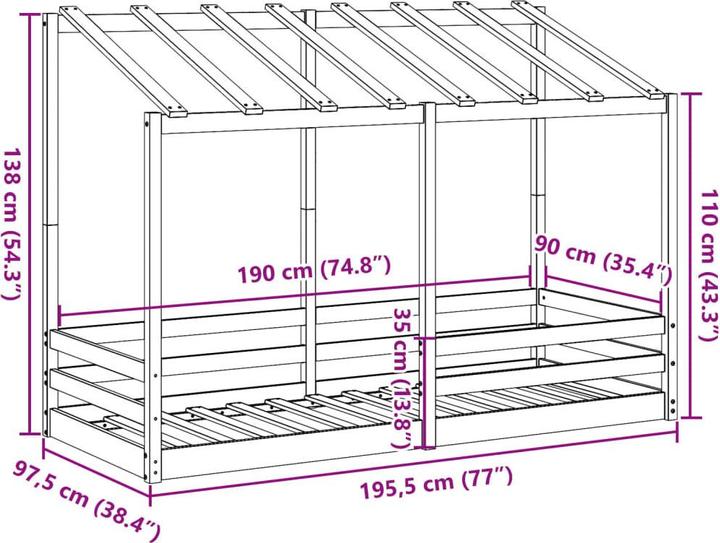 Actual product image vidaXL Kinderbett (90 x 190 cm)
