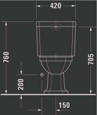 Actual product image Duravit Pedestal WC 1930 deep, 355x665mm outlet vertical white