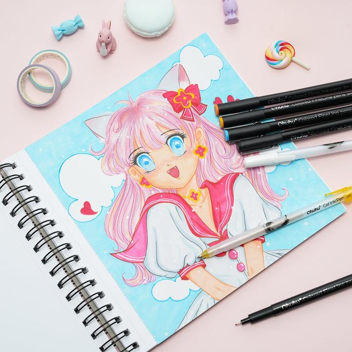 Image du produit Ohuhu Crayons à dessin Feinliner (18x)