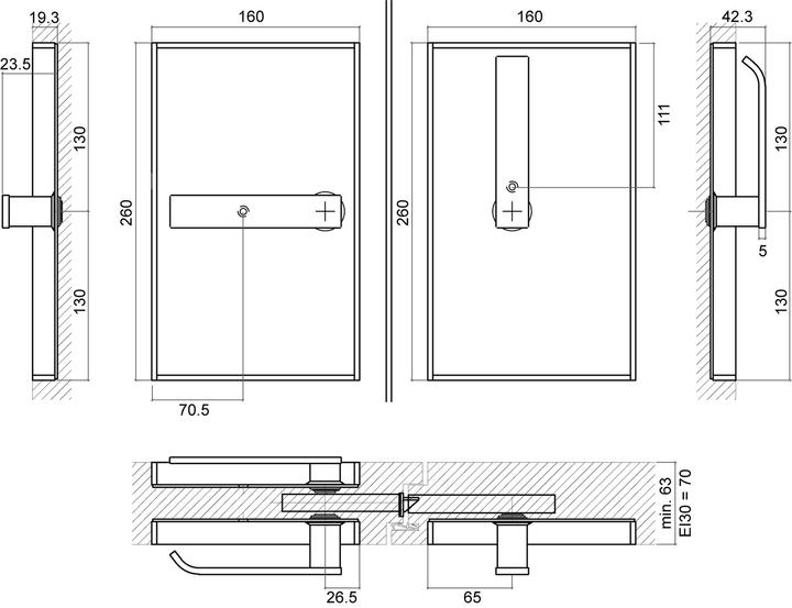 Produktbild OPO Einlass-Flachdrückergarnituren KEIROS 260 V-20 (Türgarnitur, Türgriff)