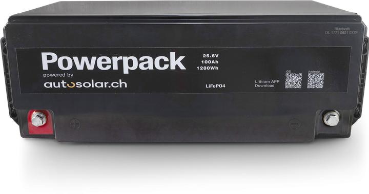 Produktbild Autosolar Lithiumbatterie 100 Ah 24V- LiFePo4-Solarbatterie (25.60 V, 100 Ah)