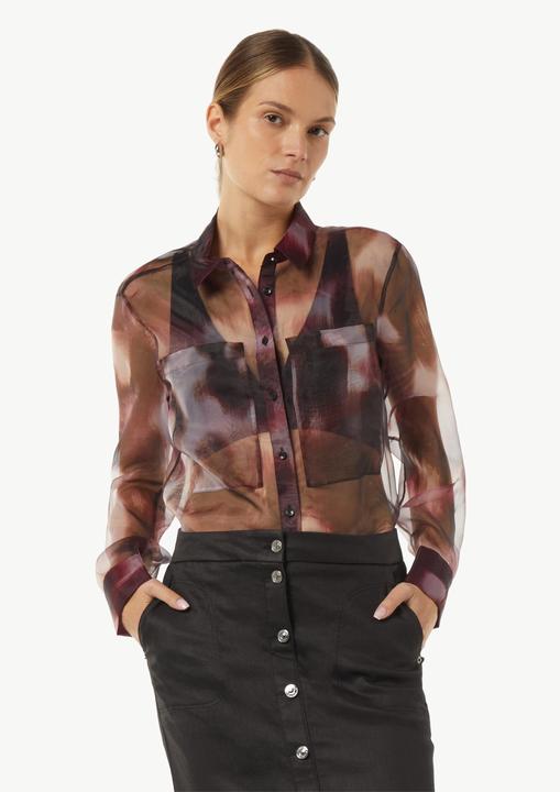 Image du produit Comma Bluse Transparente Hemdbluse aus Organza (40)