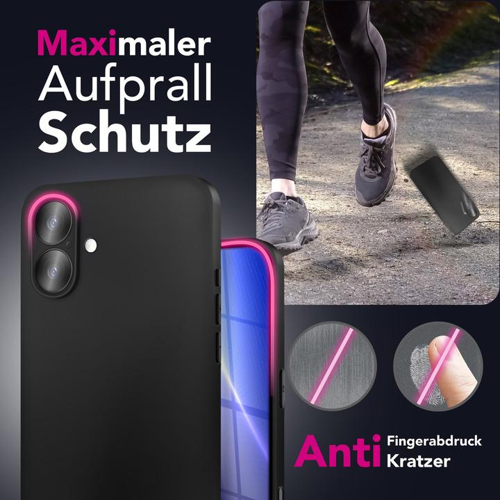Produktbild Nalia Black Cover "Strider" - 1,28mm Dünne TPU Silikon Hülle Matt Schwarz Anti Flecken - Ultra Slim Case (Apple iPhone 17)