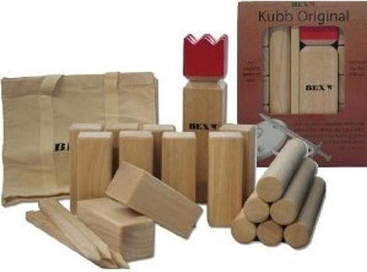 Actual product image Bex Kubb Original Rubberwood with Red King (2 - 12 Players)