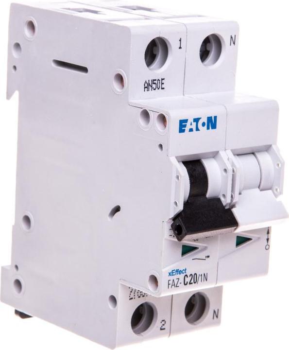 Produktbild Eaton MCB, 20A, C-type, 1Pole+N, 15kA