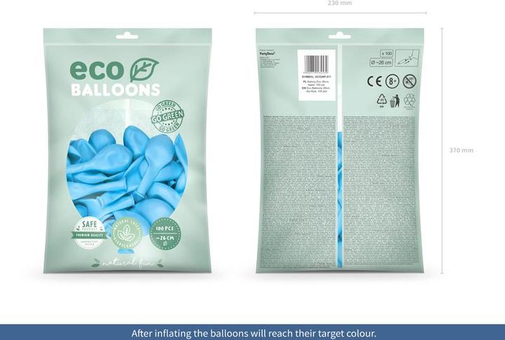 Immagine prodotto Partydeco Palloncini Eco 26cm pastello, azzurro (1 pz. / 100 pz.) (100 x)