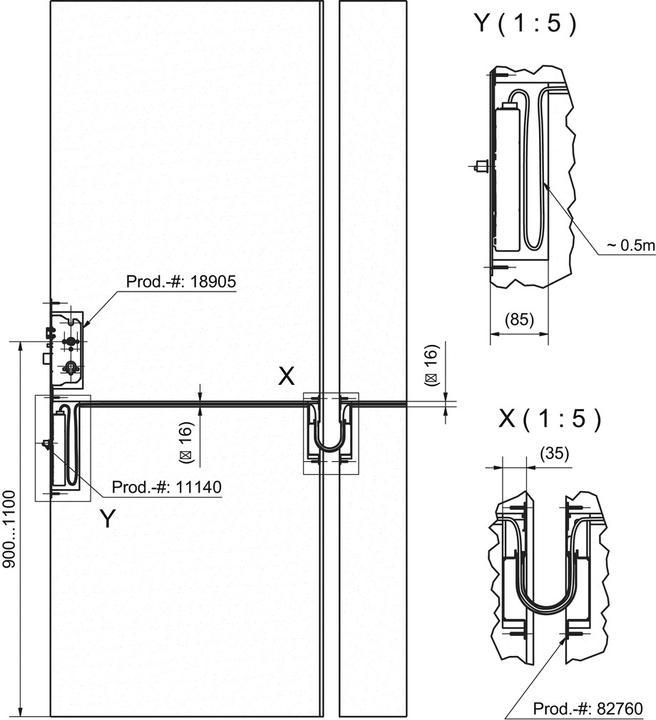 Actual product image Glutz Panic mortise locks 18905 MINT-ES SVM eco PE (Mortise lock)