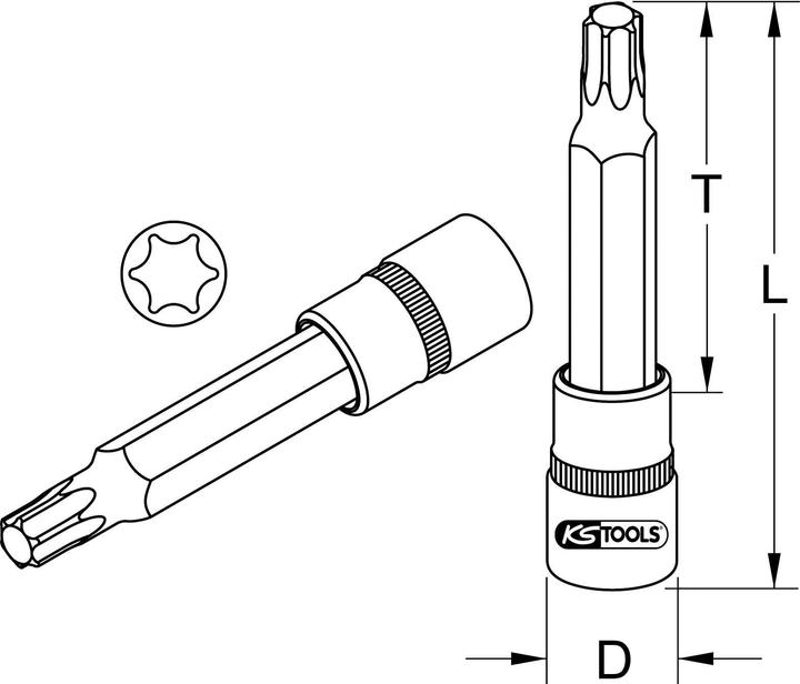 Produktbild KS Tools 3/8" Bit-Stecknuss