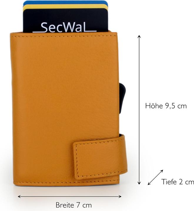 Immagine prodotto SecWal 2 Kartenetui mit Münzfach, gelb, 10 Karten, RFID