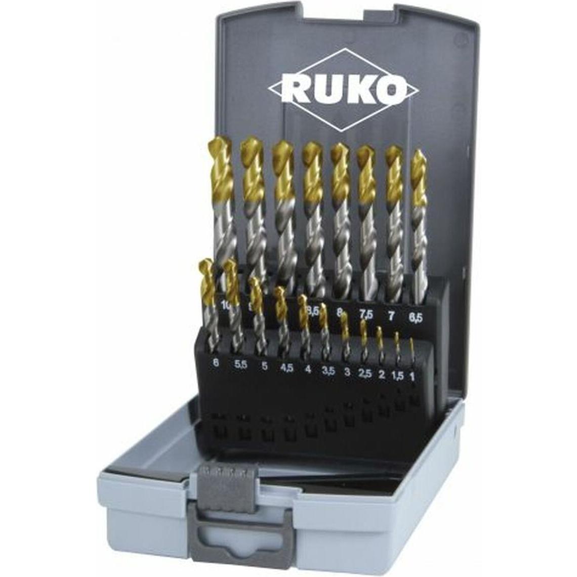 Ruko, Punta Da Trapano, Set Di Punte Elicoidali Hss G 25 Pezzi 1 Mm, 1,5 2 2,5 3 3,5 4 4,5 5,5 6 6,5 7 7,5 8 8,5 (1 Mm, 9 Mm, 10,5 Mm, 11,5 Mm, 7,5 Mm, 7 Mm, 8,5 Mm, 12 Mm, 9,5 Mm, 8 Mm, 6,5 Mm, 11 Mm, 13 Mm, 10 Mm, 2 Mm, 12,5 Mm, 6 Mm, 4 Mm, 1,5 Mm, 4,5 Mm, 5,5 Mm, 3 Mm, 3,5 Mm, 5 Mm, 2,5 Mm)