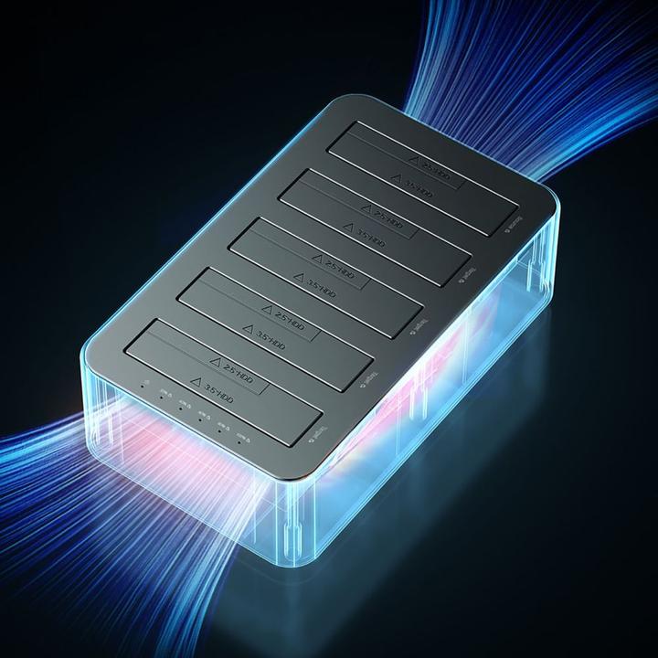 Produktbild Orico 6656C3-C 5-Bay Dockingstation mit Offline-Klonfunktion 2,5"/3,5" SATA HDD/SSD - Grau