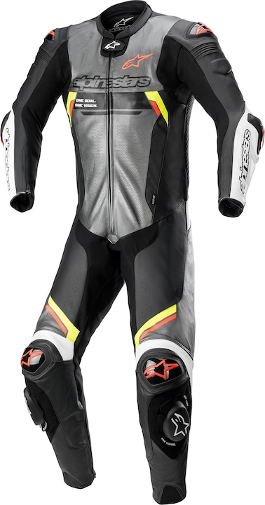 Fluo red, metal grey black-grey