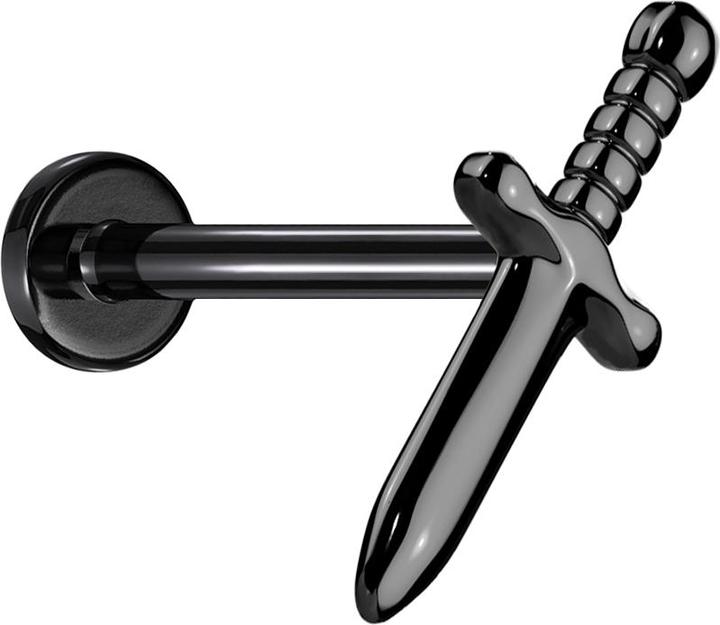 Produktbild Star Piercing Micro Labret Innengewinde schwarz Dolch schwarz (Titan, ohne Messing)