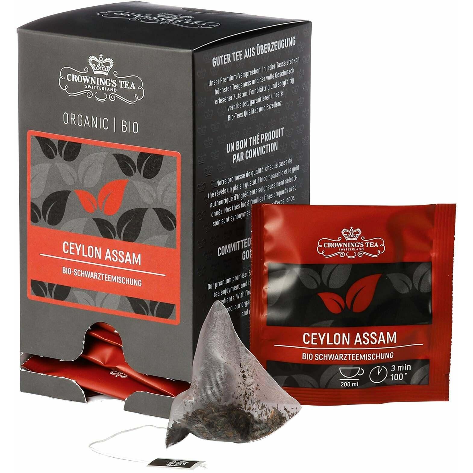 Crowning #39 s Tea Bustina di tè Ceylon Assam biologico 15 pezzi Galaxus