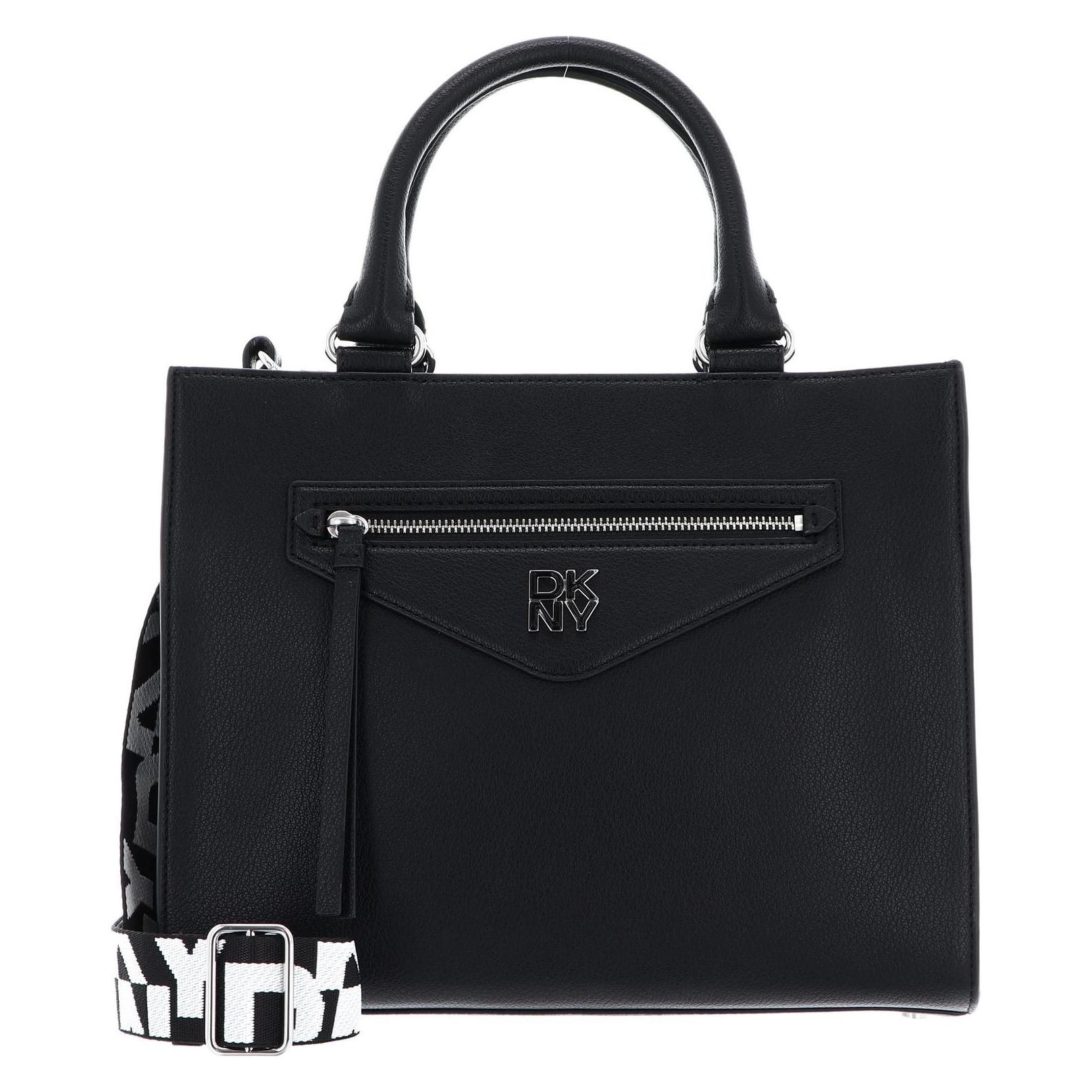 Dkny, Damen, Handtasche, Milan Green Pnt Tote, Schwarz, Silber