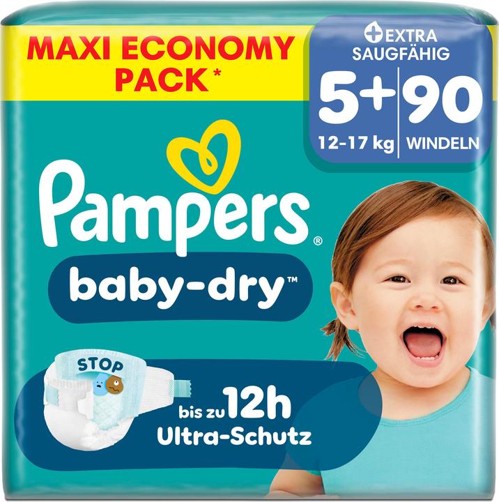 Productafbeelding Pampers Baby-Dry (Maat 5+., Halfjaarlijks pakket, 90 Pcs.)