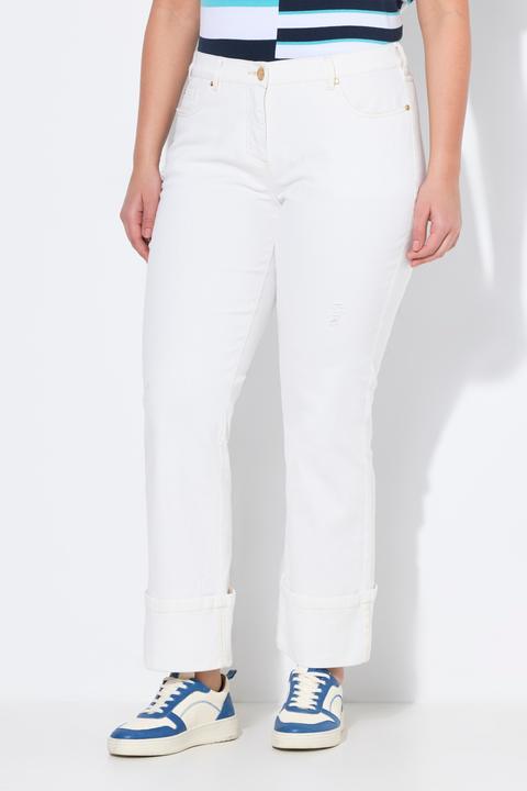 Produktbild Ulla Popken Jeans Mary, weites Bein, Saumumschlag, Komfortbund (46)