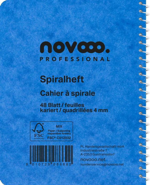 Produktbild Novooo Spiralheft assortiert (91 x 121 mm, Kariert, Weicher Einband)