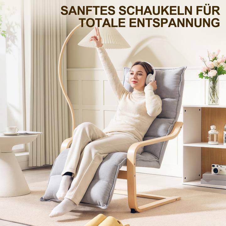 Immagine prodotto Homcom Lounge-Sessel Polyester, Birkenlaminat Hellgrau