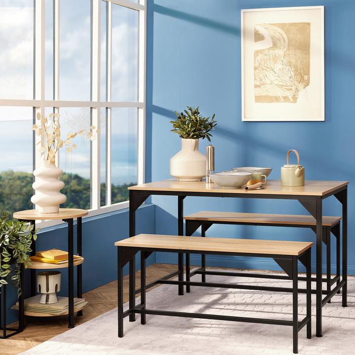 Actual product image tectake Dining table and benches Bolton (MDF)