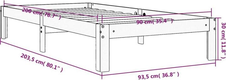 Produktbild vidaXL Bettgestell (90 x 200 cm)
