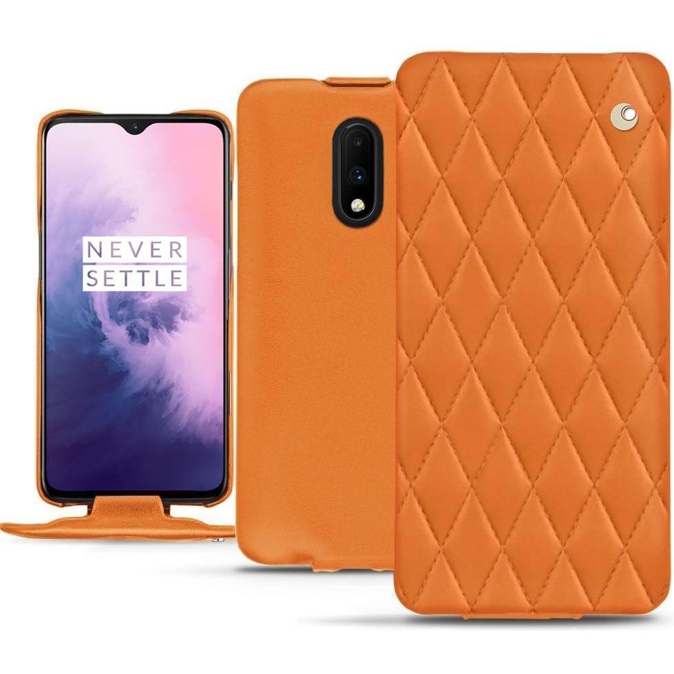 Noreve Lederschutzhülle vertikal (OnePlus 7), Smartphone Hülle, Orange