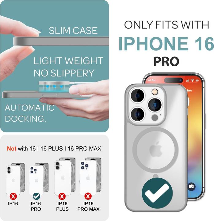 Produktbild Nalia Matte Hybrid Hülle mit MagSafe Funktion (Apple iPhone 16 Pro)