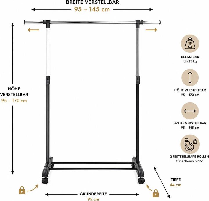 Produktbild HAKU Möbel Rollgarderobe