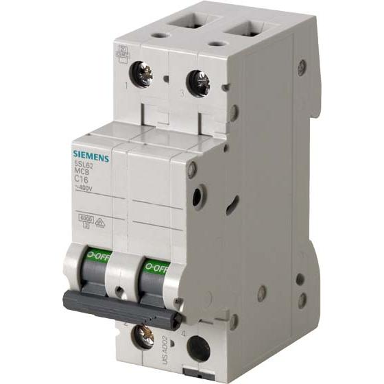Siemens, Schutzschalter, SIEM 5SL6206-7 Leitungsschutzschalter 400V 6kA 2pol. C 6A