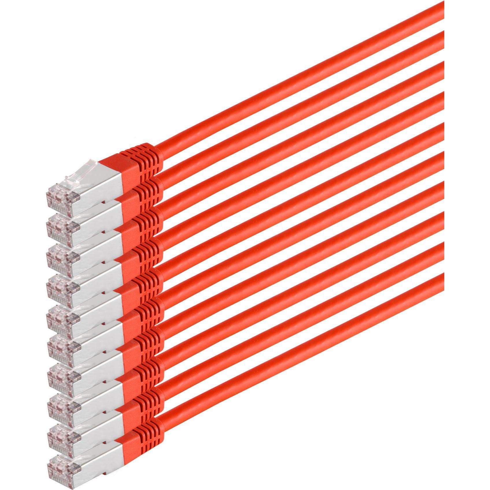 Shiverpeaks S/CONN maximum connectivity Netzwerkkabel-Patchkabel, cat 6, S/FTP, PIMF, Halogenfrei, VE10, rot,... (1 m), ...