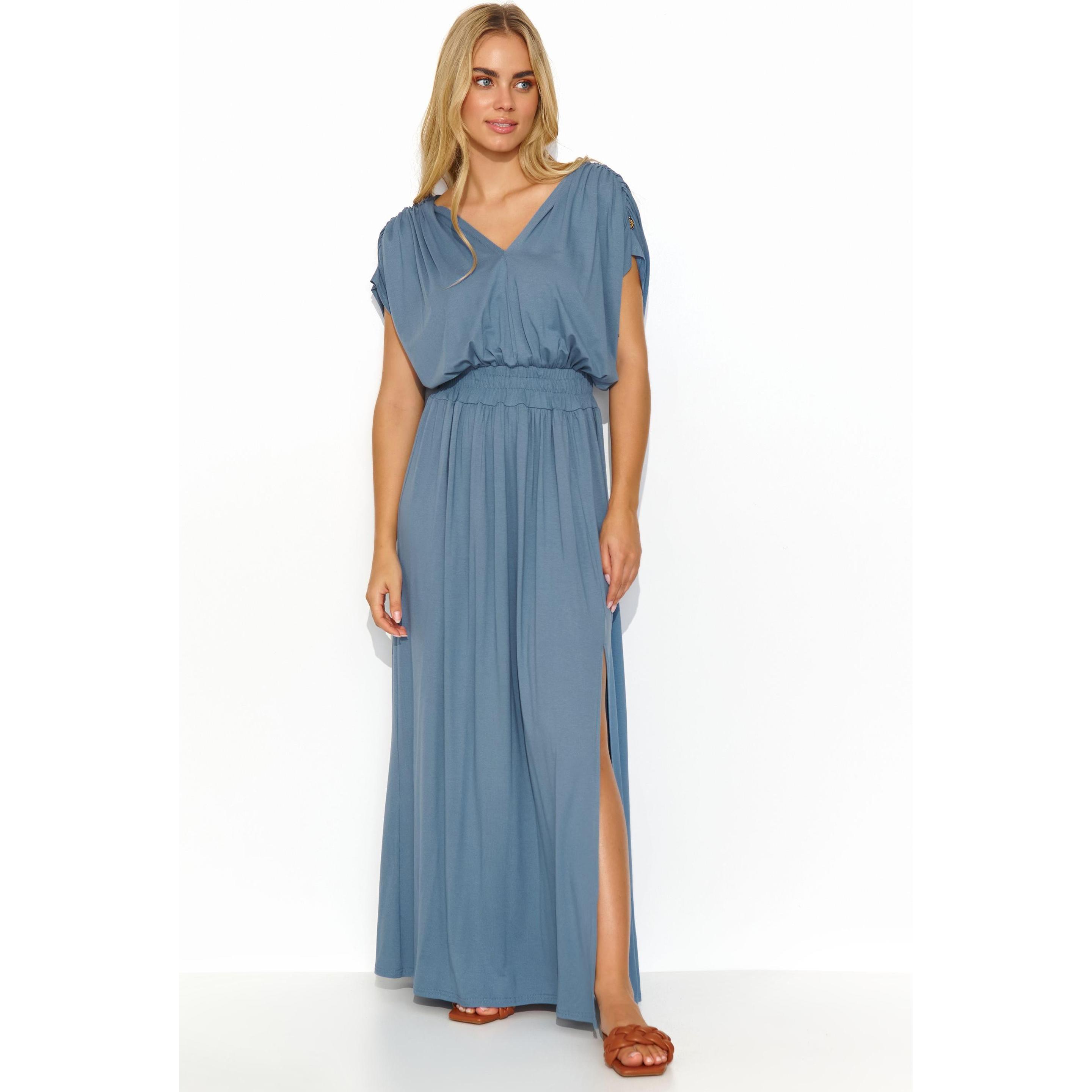 Makadamia, Damen, Kleider, Alltagskleid model, Blau, (40)