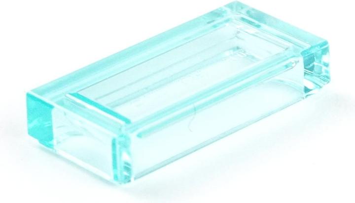 Actual product image LEGO 1x2 tiles transparent light blue - 250 pieces - Trans blue tile 3069b (LEGO Accessories)