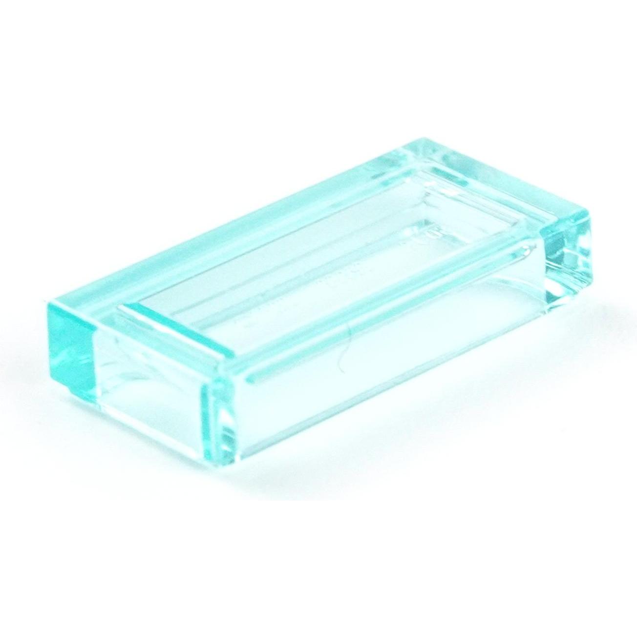 Thumbnail - LEGO 1x2 Fliesen transparent Hellblau - 50 Stueck - Trans bright blue tile 3069b (LEGO Zubehör)