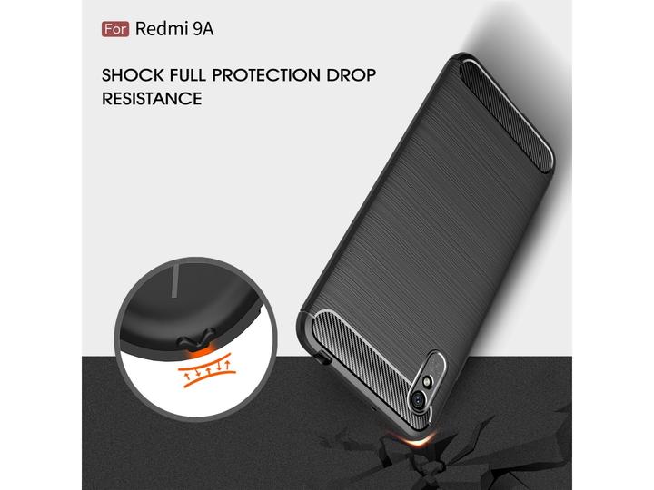 Actual product image Screenguard Xiaomi Redmi 9A Cover Carbon Brushed Soft TPU (Xiaomi Redmi 9A)